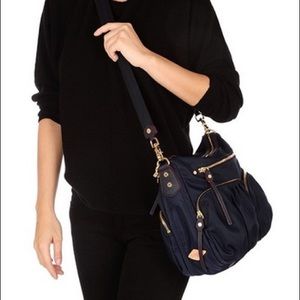 MZ Wallace Paige Bedford Black Nylon Crossbody Handbag